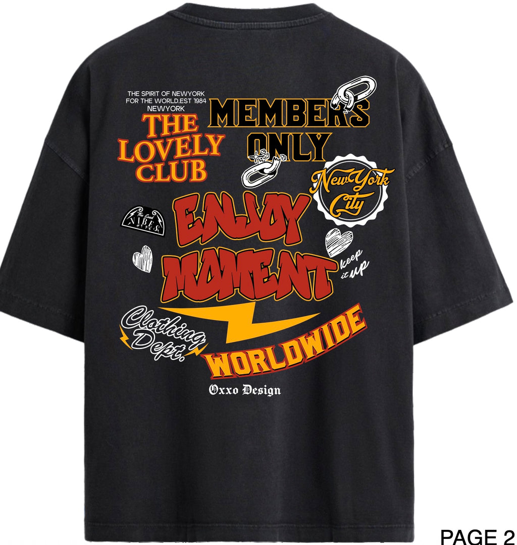 ENJOY MOMENT Oversized Heavyweight Tee – Oxxo Design Exclusive