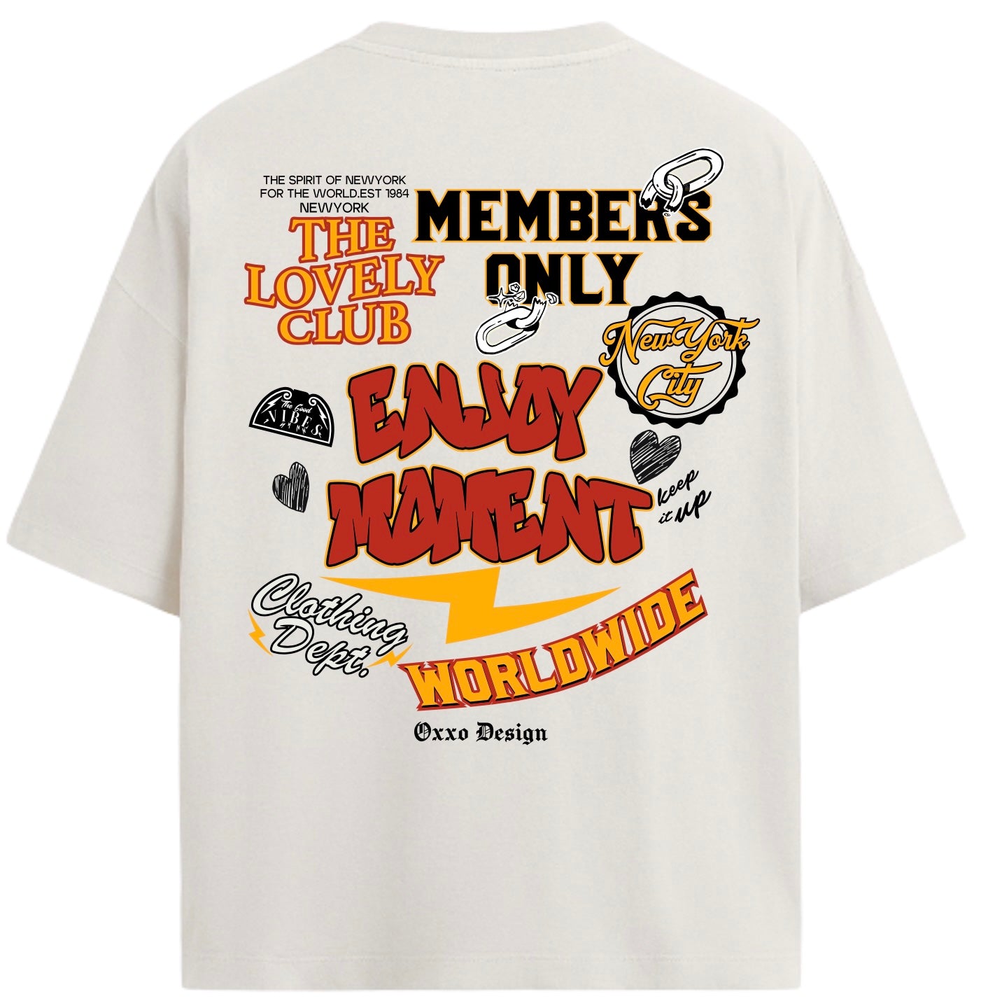 ENJOY MOMENT Oversized Heavyweight Tee – Oxxo Design Exclusive